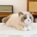 Realistic Ragdoll cat plush toy with sound, soft stuffed animal kitten gift for kids - 45cm / Brown
