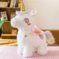 Peluche unicorno bianco da sogno con corno dorato e coda arcobaleno regalo per bambine - Rosa / 50cm