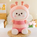 Adorable pink and white striped honey bee transform bear plush toy SKU variant for kids - Bee Transformation Bear / 25cm / Pink