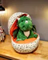 Süßes Dinosaurier Ei Plüschtier mit grünem Drachen Puppe, weiches Kuscheltier für Kinder. - 40CM / Flugsaurier (Mit Eierschale)