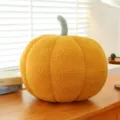 Decorative orange pumpkin plush pillow with soft boucle texture for cozy sofa decor - Yellow Pumpkin
