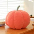 Coussin décoratif citrouille en sherpa orange pour Halloween et décoration créative - 35 cm / Rouge Vif