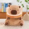 Simpatico peluche di Capibara con colletto a forma di pane, regalo morbido per bambine - Stile Toast Ciambella / 30cm