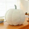 Coussin en peluche citrouille blanche douce en polaire pour déco intérieure. - 18cm / Blanc