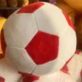 Soft red and white plush soccer ball shaped pillow for sports fans souvenir gift idea - Red & White Football / 20cm