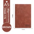 Agenda A5 marrone 2024 con 176 pagine di carta Daolin da 80g, 145x208mm - Stile Inglese da Sogno / A5 / Marrone