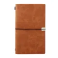 Vintage braunes tragbares A6 Notizbuch aus Kunstleder mit praktischem schwarzen Gummiband - A6 Größe / Braun