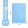 Agenda giornaliera A5 blu 2024 con 176 pagine in carta Daolin da 80g per la gestione - Stile Inglese da Sogno / A5 / Blu