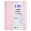 Classeur de budget en cuir PU rose défi des 100 enveloppes pour économies d'argent - Housse de Classeur à Feuilles Mobiles avec Fermeture Éclair / Rose