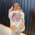 Cute capybara water game console keychain, fun decompression toy pendant for students and gifts. - Dark Coffee Capybara