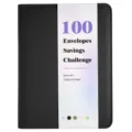 Classeur de budget en cuir PU noir pour le défi d'économie de 100 enveloppes pratique. - Housse de Classeur à Feuilles Mobiles avec Fermeture Éclair / Noir