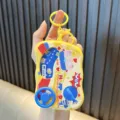 Cute animal car steering wheel game console keychain decompression toy fun student gift pendant - Yellow