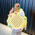 Cute yellow rabbit theme magnetic steel ball drawing board keychain toy bag charm gift - Yellow