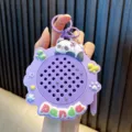 Simpatico portachiavi panda viola con lavagna a sfere magnetiche antistress decor - Viola
