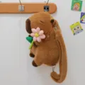 Adorable Capybara plush stuffed animal backpack with pink flower decoration for girls - Capybara Pink Sunflower Style