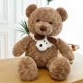 Orsetto di peluche marrone con sciarpa cane, morbido animale imbottito per bambini e compleanno - Stile sciarpa (marrone) / 70 cm (1,04 kg)