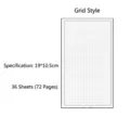 Minimalist retro grid notebook inner page variant, size 19x10.5cm with 36 sheets 72 pages - 36 Pieces/Pack / Checkered Style