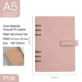 Pink A5 loose-leaf PU leather notebook with 6-ring binder and metal buckle closure - Single Pack / A5 / Pink