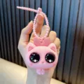 Χαριτωμένο ροζ μπρελόκ γάτα squishy, αστείο παιχνίδι για την ανακούφιση από το στρες - Ροζ