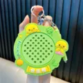 Portable green duck magnetic bead drawing board keychain decompression toy for kids - Green