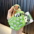 Creative green panda electronic whack-a-mole keychain fun decompression game toy - Panda Whack-A-Mole Game / Green