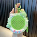 Cute green frog magnetic steel ball drawing board keychain and stress relief bag charm - Green