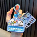 Blue panda electronic whack-a-mole game machine keychain for fun stress relief gift - Mini Panda Piano / Blue