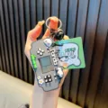 Creative gray panda electronic whac-a-mole game keychain stress relief toy for bags - Mini Panda Game Console / Black