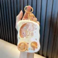 Cute bear game machine keychain toy, mini stress relief interactive toy pendant for keys. - Brown Bear