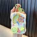 Cute cartoon capybara water game machine keychain toy, portable fun decompression student gift - Green