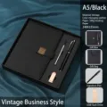 Premium schwarzes A5 Business-Notizbuch-Geschenkset mit Stift und USB-Stick - USB-Laufwerk Geschenkset / A5 (16G) / Schwarz