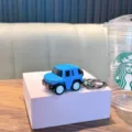 Blue alloy pull-back car model keychain for backpacks and bags charm - Blue