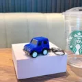 Blue alloy pull-back SUV car keychain model toy accessory for backpack decoration - Sapphire Blue
