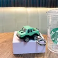 Detailed mini green alloy off-road SUV vehicle keychain toy model for festival gift - Green