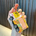 Gelber Milchtee Food Truck Schlüsselanhänger Spielzeugauto Modell Geschenk - Milchtee-Stil (Rückzug Food Truck)