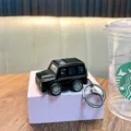 Black alloy miniature G-Class off-road car keychain model with pullback function - Black