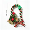 Handmade pipe cleaner Christmas bell ornament with Merry Christmas sign and size specs - Red Green Bell With Mini Christmas Tree Style