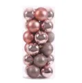 Detalle de bolas de Navidad de 8 cm en oro rosa con acabados brillante, mate y purpurina - 8cm (20 Piezas/Paquete) / Rosa oro
