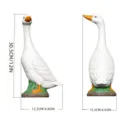 Set of 12-inch lifelike white goose resin statues for garden porch and lawn decoration - 30.5x15.3x12.3cm / White