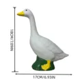 Detailgetreue weiße Gänse-Gartenstatue für Veranda-Deko, 18 cm hoch und 17 cm breit - S / 18x17cm