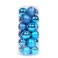 Set of 20 blue Christmas ball ornaments 8cm in diameter with shiny and glitter finishes - 8cm (20 Pieces/Pack) / Lake Blue