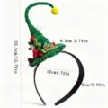 Green elf hat Christmas headband with dimensions approximately 12.79in total height - 32.5cm / Christmas Green (Small)