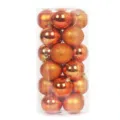 Set of 20 orange Christmas ball ornaments 8cm in shiny matte and glitter finishes - 8cm (20 Pieces/Pack) / Bronze