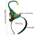 Festive green plush Christmas hat headband with dimensions and Merry Christmas text - 36cm / Xmas Green (Large)