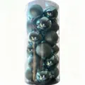 Premium set of 20 teal 8cm Christmas ball ornaments in shiny matte and glitter finishes - 8cm (20 Pieces/Pack) / Light Lake Blue
