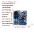 120pcs Christmas ball ornaments and 300 LED lights set in blue and silver colors - 120 Pieces / Blue Silver