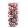 20-piece 8cm rose gold Christmas baubles in matte, shiny, and glitter finishes. - 8cm (20 Pieces/Pack) / Rose Gold