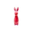 Cute vibrant pink flocked rabbit figurine for Easter party indoor home decoration - 1 Piece / Pink