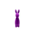 Decorative purple flocked Easter bunny figurine for creative holiday indoor party ornament - 1 Piece / Purple