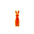 Bright orange flocked Easter rabbit figurine for holiday party indoor decoration - 1 Piece / Orange